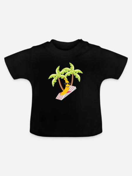 Banane - Baby Bio-T-Shirt mit Rundhals - Schwarz