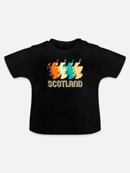 Schottland - Baby Bio-T-Shirt mit Rundhals - Schwarz
