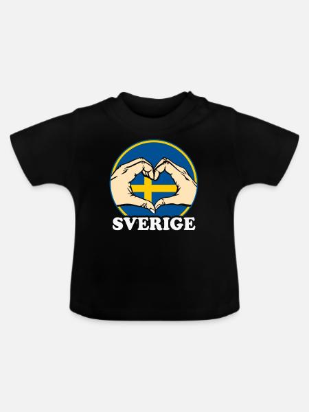 Schweden - Baby Bio-T-Shirt mit Rundhals - Schwarz