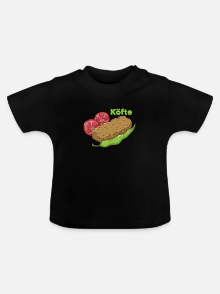 Köfte (türkisches Essen) - Baby Bio-T-Shirt mit Rundhals - Schwarz