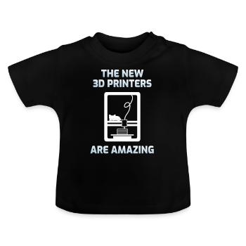 3d Drucken - Baby Bio-T-Shirt mit Rundhals - Schwarz - Vorne