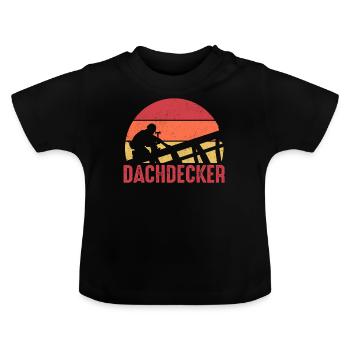Dachdecker - Baby Bio-T-Shirt mit Rundhals - Schwarz - Vorne