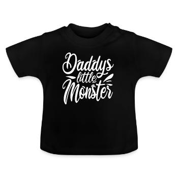 Le petit monstre de papa - T-shirt bio col rond Bébé - noir - Devant
