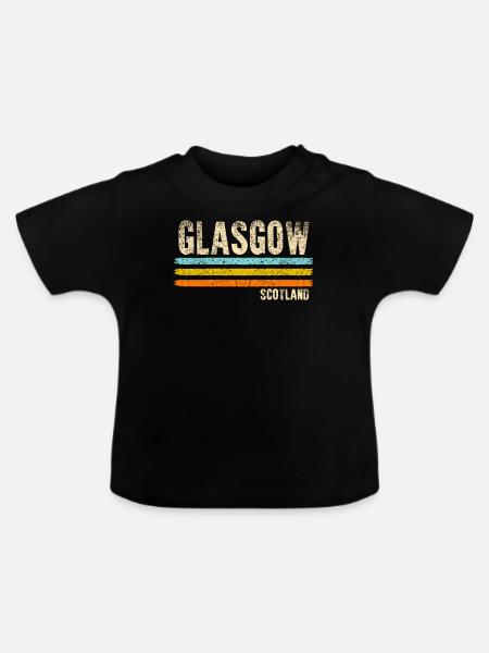 Glasgow Schottland - Baby Bio-T-Shirt mit Rundhals - Schwarz