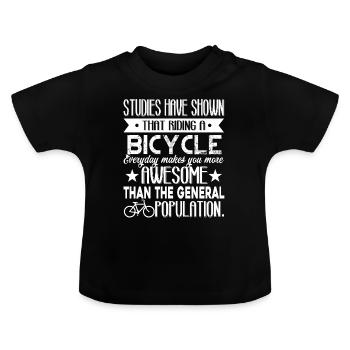 Bicycle Riding A Bicycle - Baby Organic T-Shirt with Round Neck - black - Front