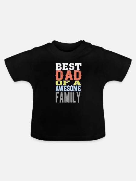 Best Dad - Baby Bio-T-Shirt mit Rundhals - Schwarz