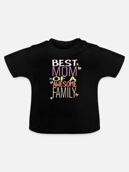 Beste Mama - Baby Bio-T-Shirt mit Rundhals - Schwarz