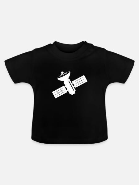 Satellit Weltraum Umlaufbahn Geschenkidee - Baby Bio-T-Shirt mit Rundhals - Schwarz