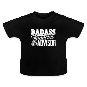Finanzberater Badass Finanzberater - Baby Bio-T-Shirt mit Rundhals - Schwarz - Vorne