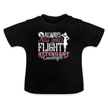Agent de bord Embrassez votre agent de bord - T-shirt bio col rond Bébé - noir - Devant