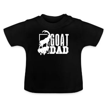 Ziege Ziege Papa - Baby Bio-T-Shirt mit Rundhals - Schwarz - Vorne