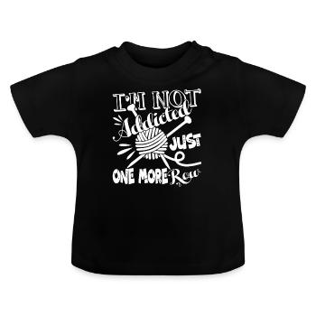 Strick süchtig nach Stricken - Baby Bio-T-Shirt mit Rundhals - Schwarz - Vorne
