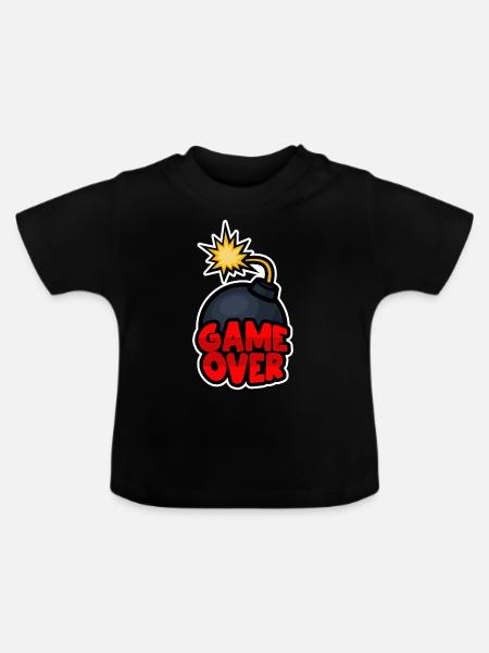 Game Over - Baby Bio-T-Shirt mit Rundhals - Schwarz
