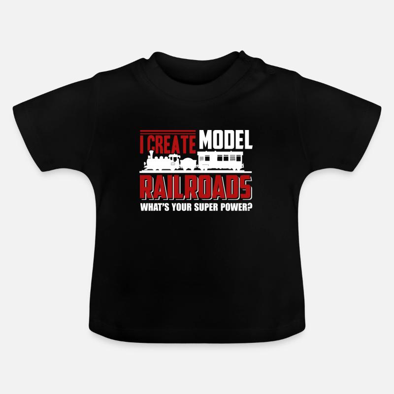 Modélisme ferroviaire I Créer des modélisme ferroviaire - T-shirt bio col rond Bébé - noir