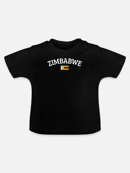 Simbabwe - Baby Bio-T-Shirt mit Rundhals - Schwarz