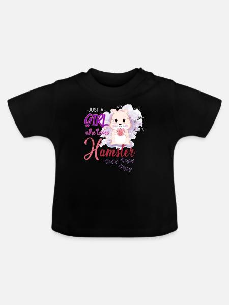 Hamster Tier Käfig - Baby Bio-T-Shirt mit Rundhals - Schwarz