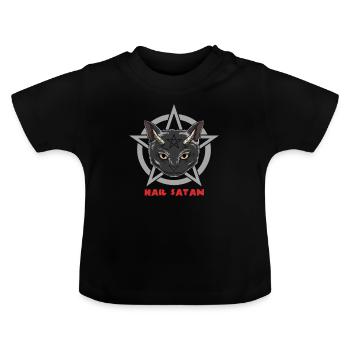 Je vous salue le chat de Satan - T-shirt bio col rond Bébé - noir - Devant