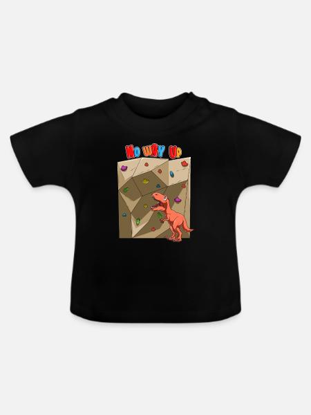 Lustiger Boulder Dinosaurier - Verzweifelter T-Rex - Baby Bio-T-Shirt mit Rundhals - Schwarz