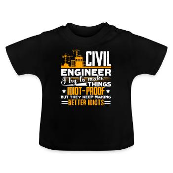 Civil Engineer Funny Civil Engineer - Baby Organic T-Shirt with Round Neck - black - Front