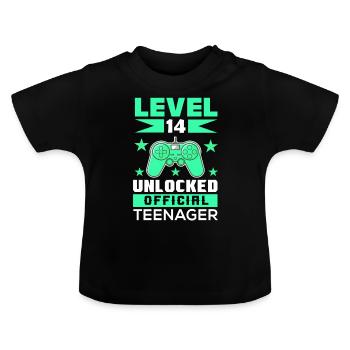 14 ans 14 ans Ado Niveau 14 - T-shirt bio col rond Bébé - noir - Devant