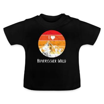 Bayerischer Wald - Lustig bayerisch - Baby Bio-T-Shirt mit Rundhals - Schwarz - Vorne