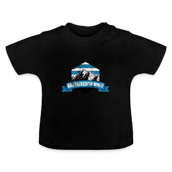 Bayerischer Wald - Lustig bayerisch - Baby Bio-T-Shirt mit Rundhals - Schwarz - Vorne