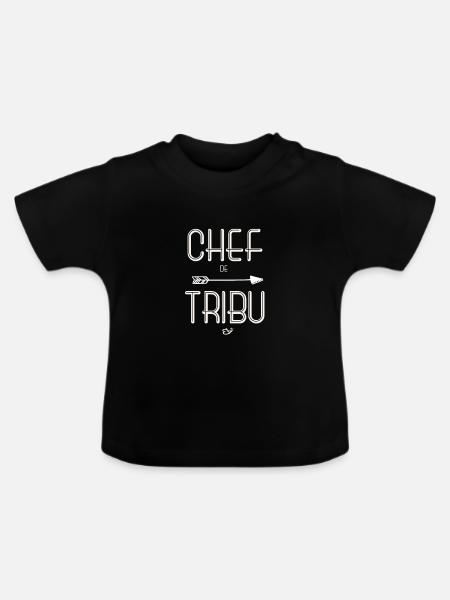 Hauptmutter des Stammes - Baby Bio-T-Shirt mit Rundhals - Schwarz