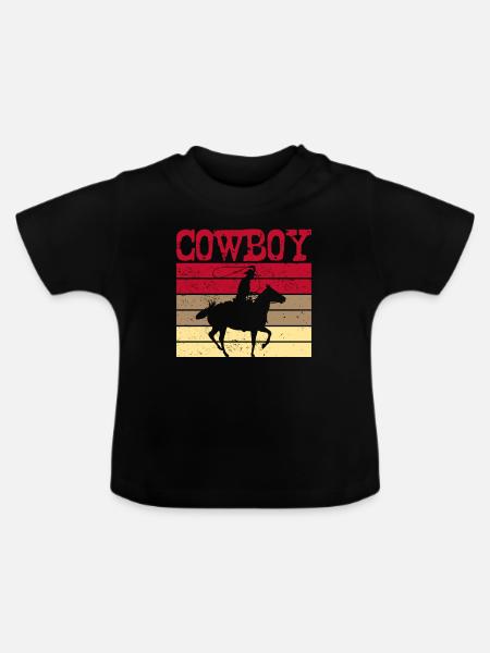 Cowboy - Baby Bio-T-Shirt mit Rundhals - Schwarz