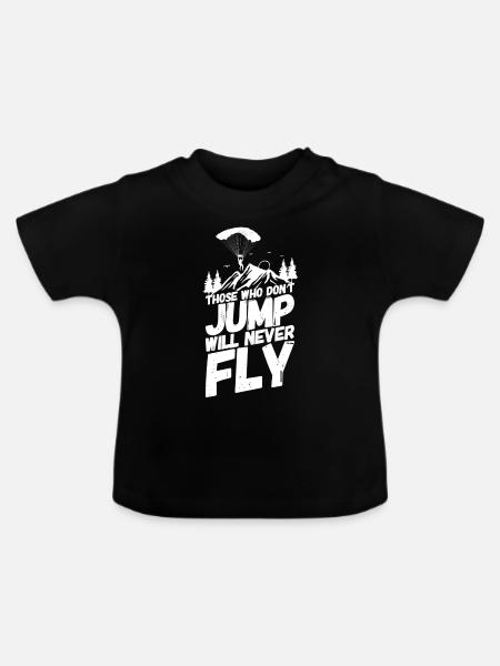 Fallschirm Skydiving Fliegen - Baby Bio-T-Shirt mit Rundhals - Schwarz