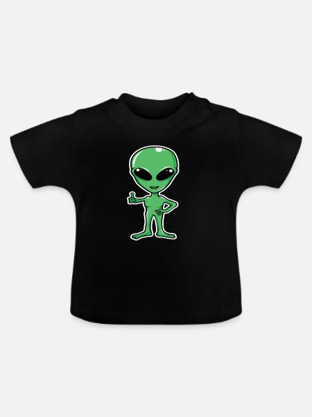 Ufo - Baby Bio-T-Shirt mit Rundhals - Schwarz