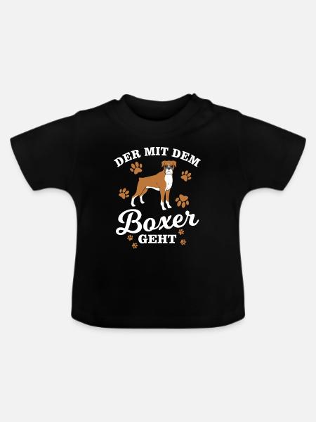 Boxer Hunderasse - Baby Bio-T-Shirt mit Rundhals - Schwarz