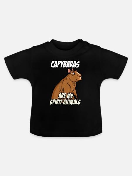 Capybaras sind meine Geistertiere - Baby Bio-T-Shirt mit Rundhals - Schwarz