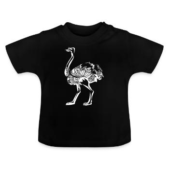 Strauß Strauß Blumenmuster - Baby Bio-T-Shirt mit Rundhals - Schwarz - Vorne