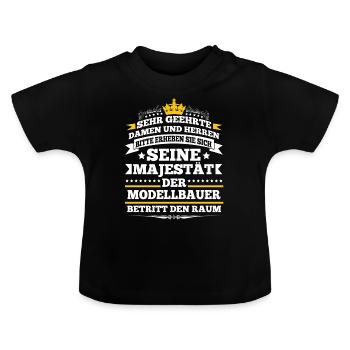 Der Modellbauer Betritt Den Raum Modellbau - Baby Bio-T-Shirt mit Rundhals - Schwarz - Vorne