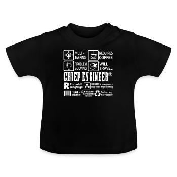 Offres d'emploi Chief Engineer Chief Engineer - T-shirt bio col rond Bébé - noir - Devant