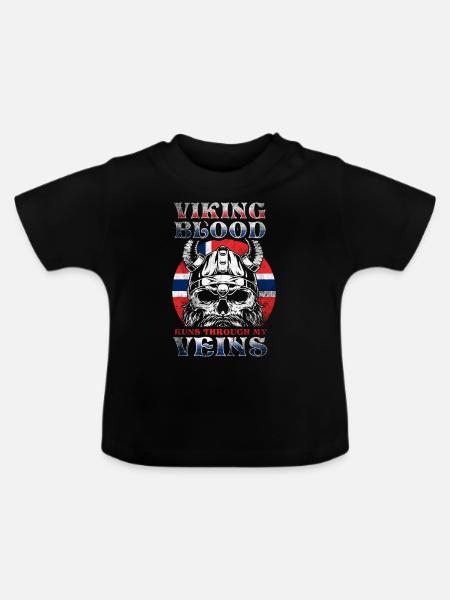 Norwegischer Wikinger - Baby Bio-T-Shirt mit Rundhals - Schwarz