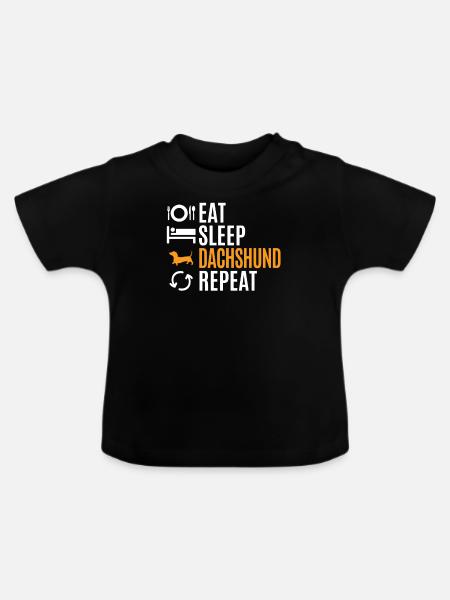 Dackel Dachshund - Baby Bio-T-Shirt mit Rundhals - Schwarz