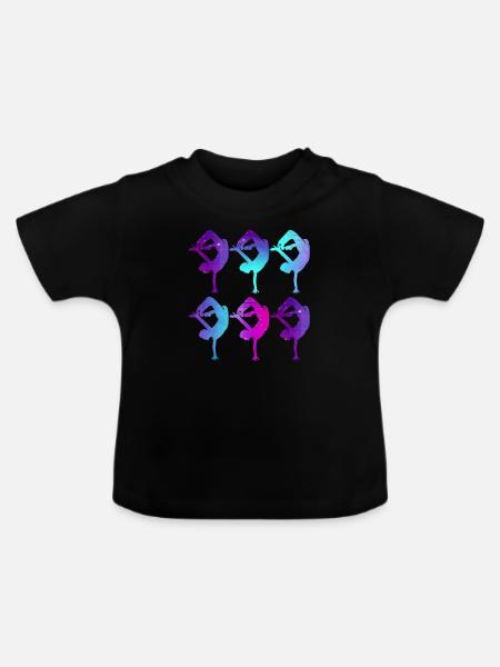 Breakdance Tänzer - Baby Bio-T-Shirt mit Rundhals - Schwarz