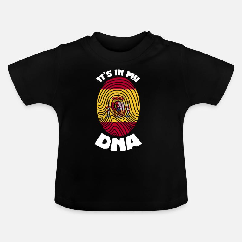 Drapeau espagnol espagnol espagnol ADN espagnol - T-shirt bio col rond Bébé - noir