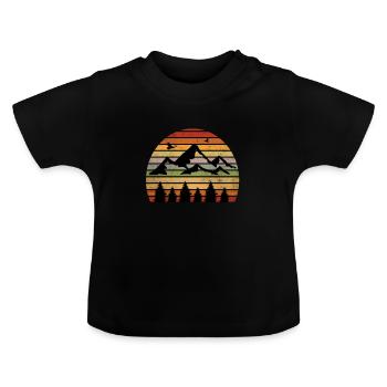 Berge - Baby Bio-T-Shirt mit Rundhals - Schwarz - Vorne