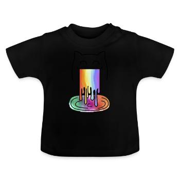 Regenbogen Kotzen Einhorn - Baby Bio-T-Shirt mit Rundhals - Schwarz - Vorne