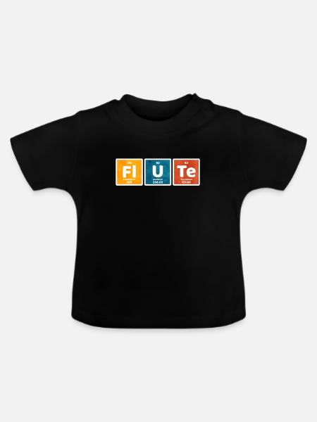 Flöte - Baby Bio-T-Shirt mit Rundhals - Schwarz