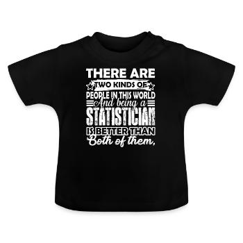 Statistiker als Statistiker - Baby Bio-T-Shirt mit Rundhals - Schwarz - Vorne