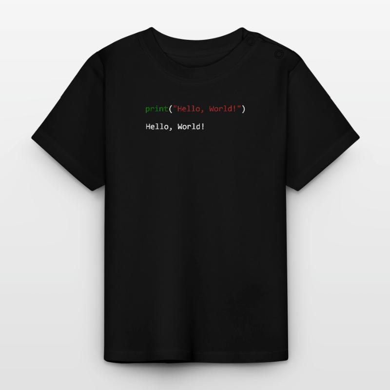 Programmeur de python cadeau Hello World T-shirt bio col rond Bébé