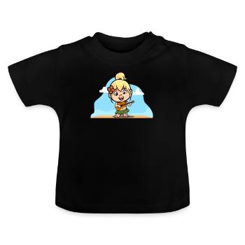 Hula Hawai Mädchen mit Bastrock Girarre Aloha - Baby Bio-T-Shirt mit Rundhals - Schwarz - Vorne