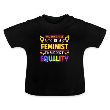 feminist - Baby Organic T-Shirt with Round Neck - black - Front