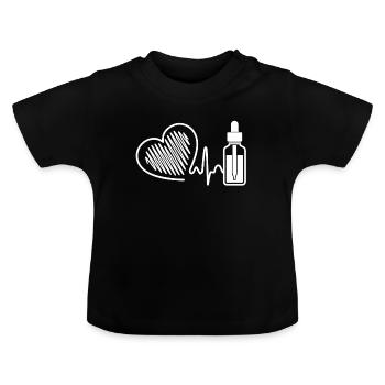Huile essentielle Huile essentielle Heartbeat - T-shirt bio col rond Bébé - noir - Devant