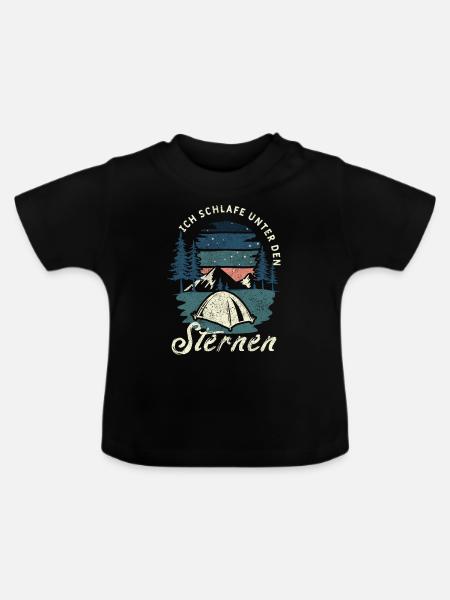 Zelten - Baby Bio-T-Shirt mit Rundhals - Schwarz
