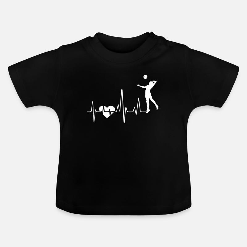 Beach-volley Beach-volley Heartbeat - T-shirt bio col rond Bébé - noir