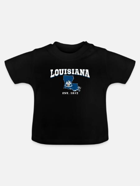 Louisiana USA - Baby Bio-T-Shirt mit Rundhals - Schwarz